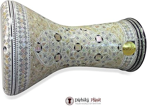 Miniatura 28 de ¡Nuevo! Gawharet El Fan Classic - Percusión de tambor Darbuka de nácar de 17 pulgadas (MIzar)