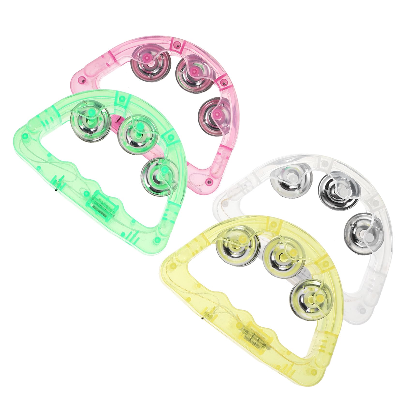 8piezas Sonajero Luminoso LED Juguete de Pandereta Divertido para Fiesta Escenario de Concierto Accesorio de Fiesta Luz Intermitente Color Aleatorio