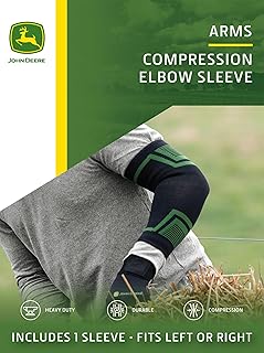 John Deere Elbow Sleeve by Copper Compression – Heavy-Duty Support for Bursitis, Arthritis, Golf & Tennis Elbow, Joint Pain & Swelling – Durable, Seamless Knit for Stability & Comfort Men & Women L/XL