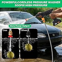 Vista 4 de Cordless Pressure Washer,600PSI Portable High Power Washer with 2 Nozzle,Foam Cannon,16.4FT High-Elastic Hose,Electric Handheld Cleaner Machine Tool