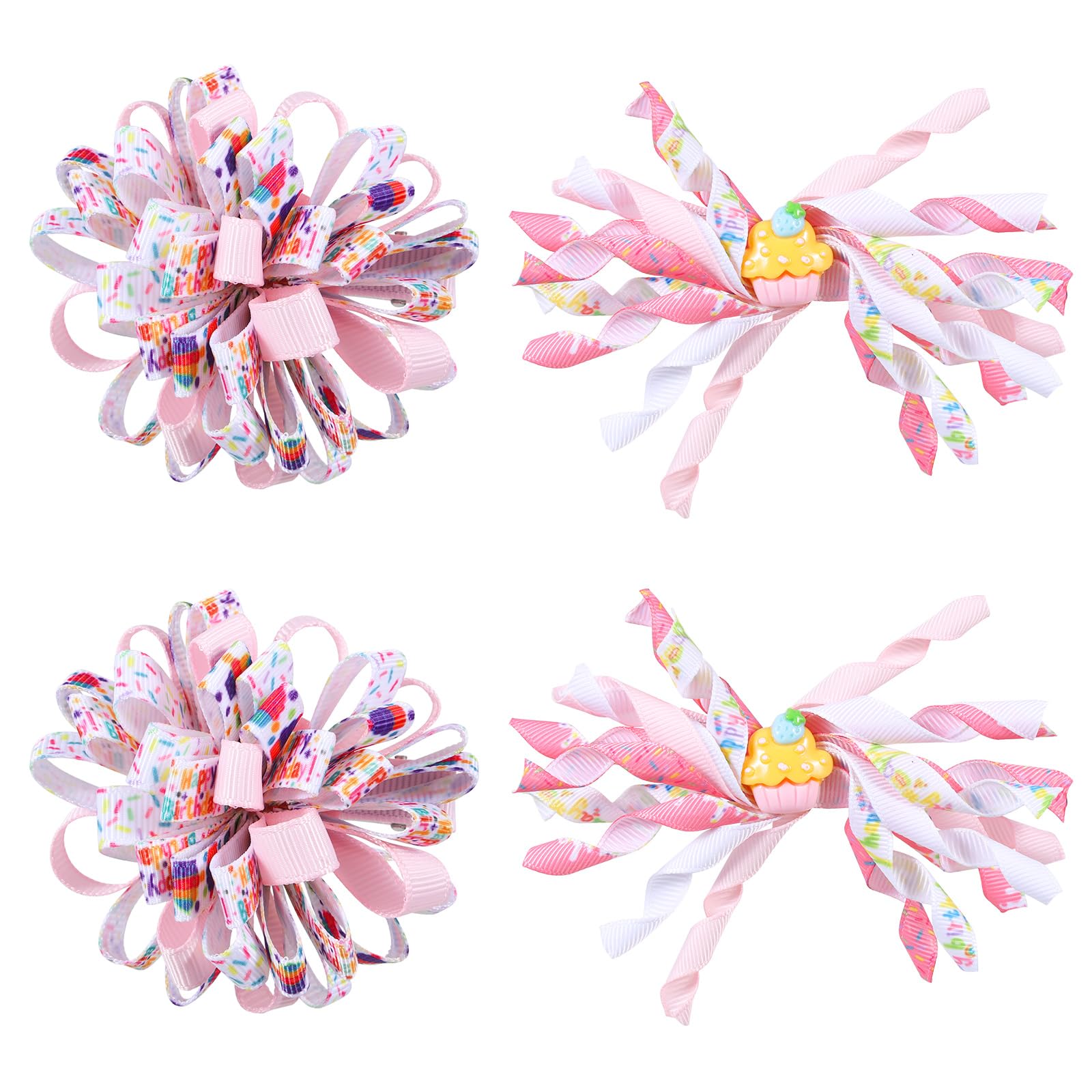 Christmas Hair Clips - Red White Green Bows -10 Christmas Hair Clips - Red White Green Bows -10