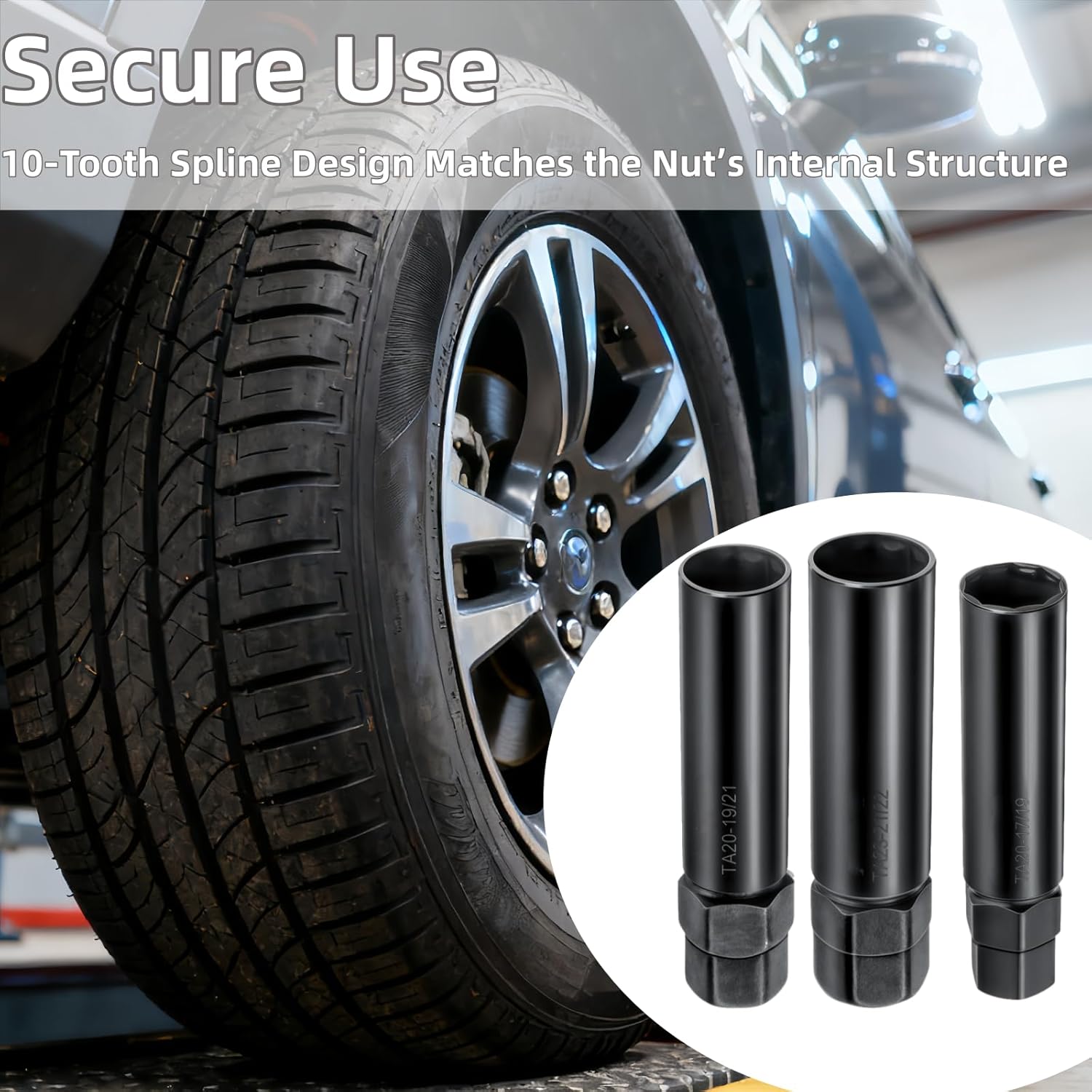 10 Spline Lug Nut Key Fit for Bimecc 10-Spline Nuts and Bolts Spline Wrench Removing Installing Suvs Wheel, Replace TA20-17/19 TA20-19/21 TA23-21/22