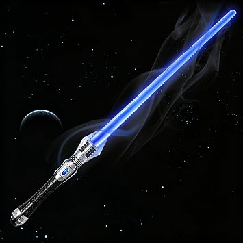 Light Saber, Expandable Blue Light Swords with Glowing Handle & FX Sound Effect, LED Light Sabers for Halloween Dress Up, Xmas Gifts, Galaxy War Fighters