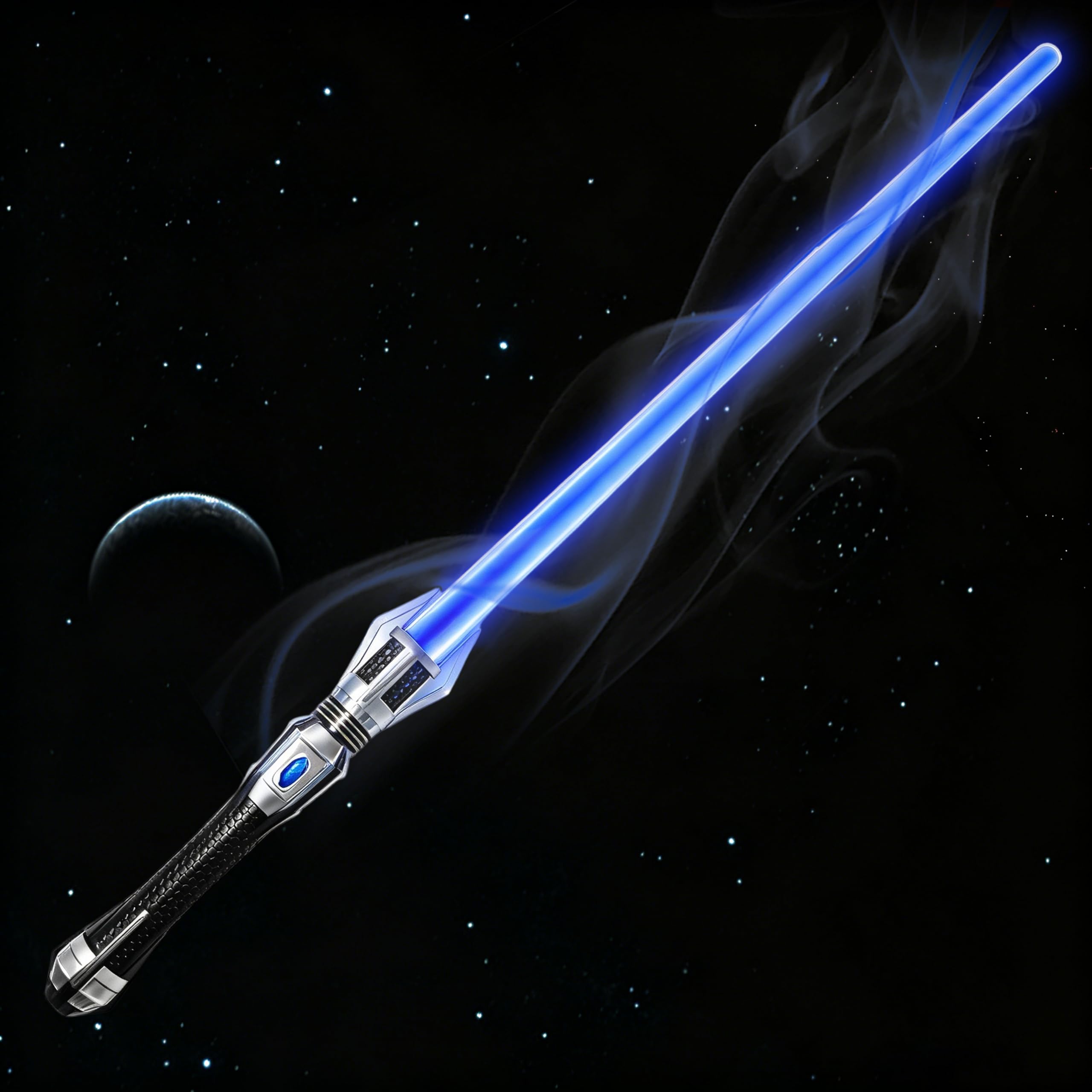 LED Retractable Light Saber, Light Sabers with FX Sound Effect Handle Light Up Sword, Light Swords Star Wars for Galaxy Battles, Halloween Dress Up Parties, Xmas Birthday Present (Blue) — image 1