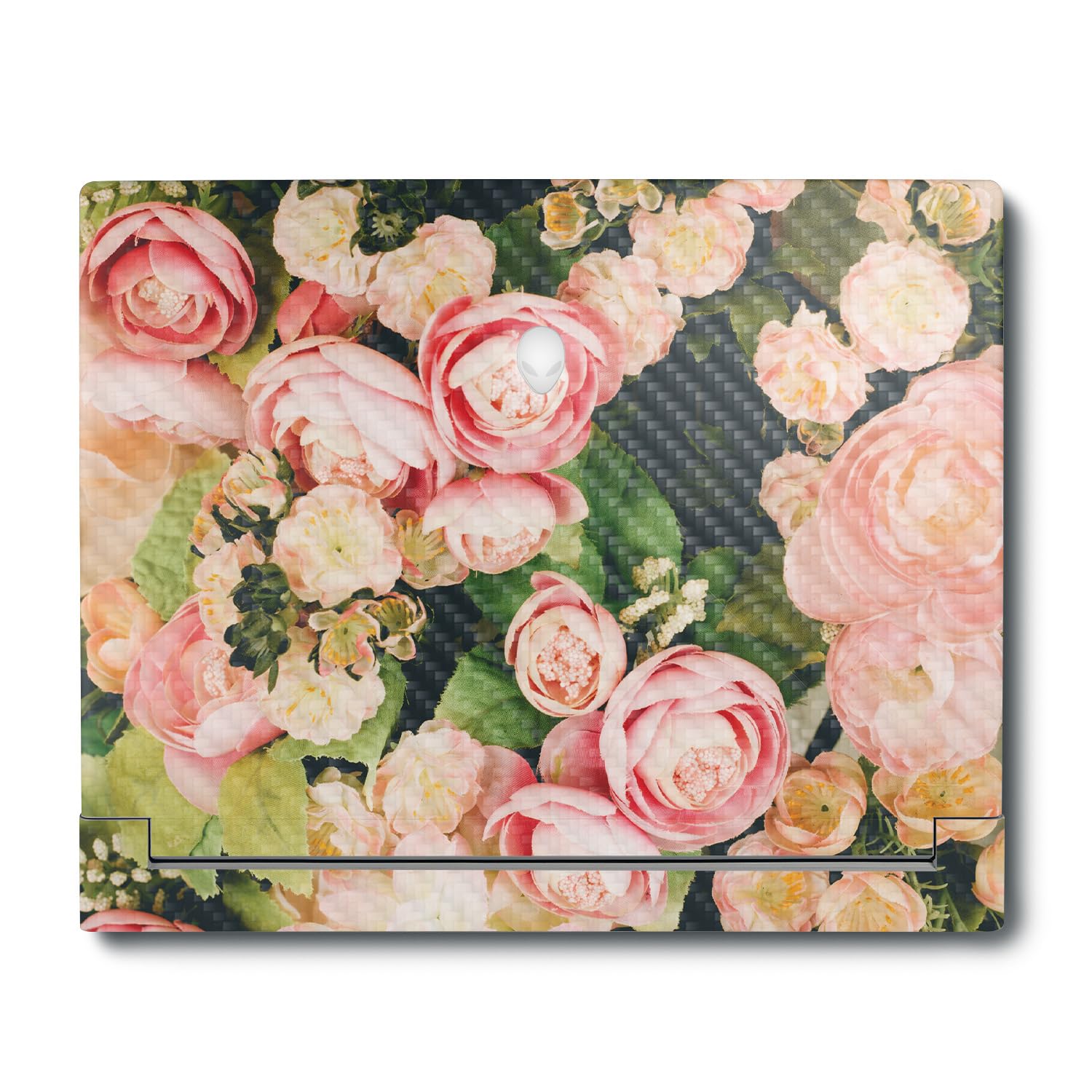 MightySkins Carbon Fiber Skin Compatible with Alienware X16 R1 (2023) Full Wrap Kit - Faded Roses | Protective, Durable Textured Carbon Fiber Finish | Easy to Apply &amp; Change Styles | Made in The USA