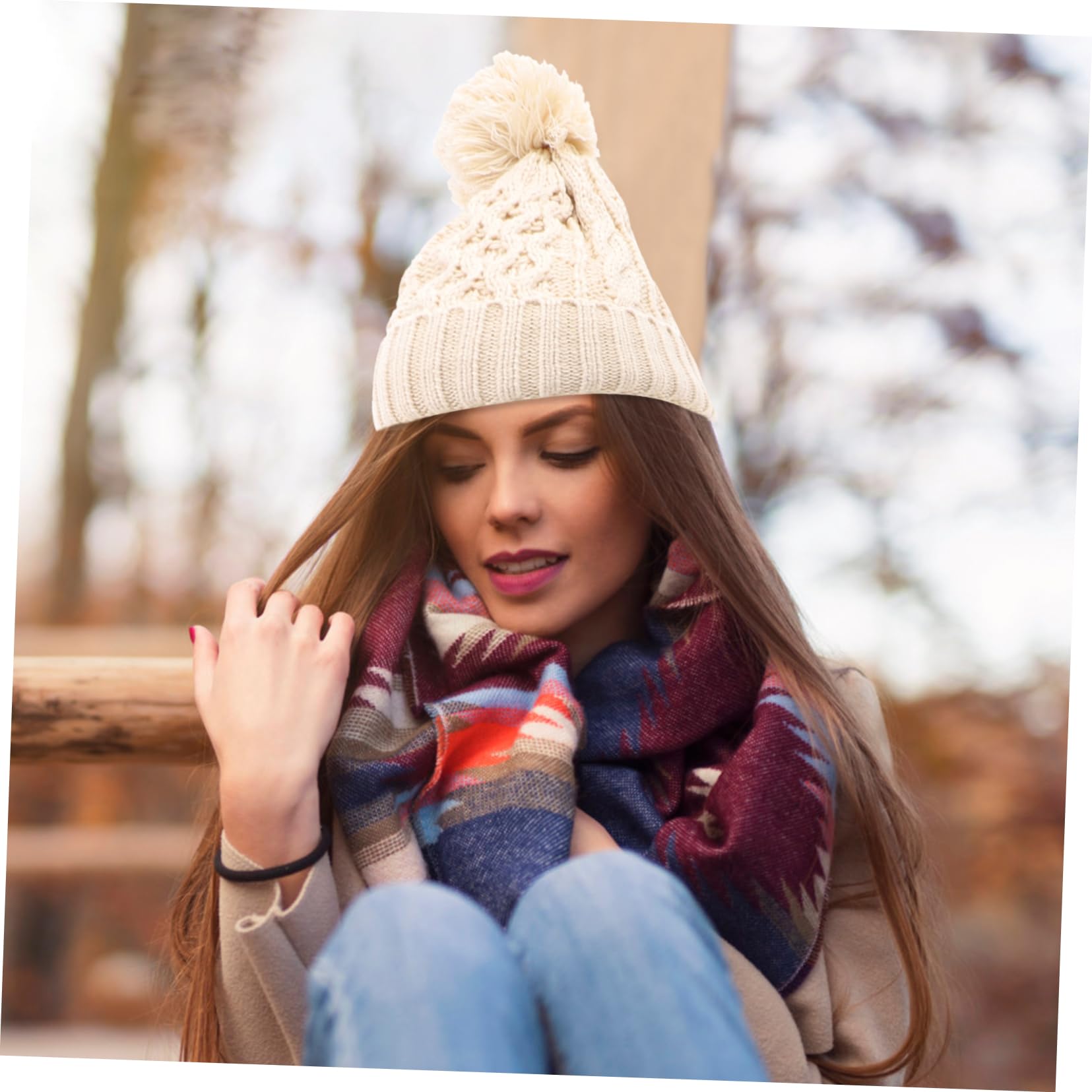 FOMIYES Gorro De Lana Bufanda Guantes Tres Guantes Sombreros De Invierno Gorro De Invierno Bufanda De Mujer Trajes De Invierno Para Mujer Mitones Bufanda De Punto Guantes