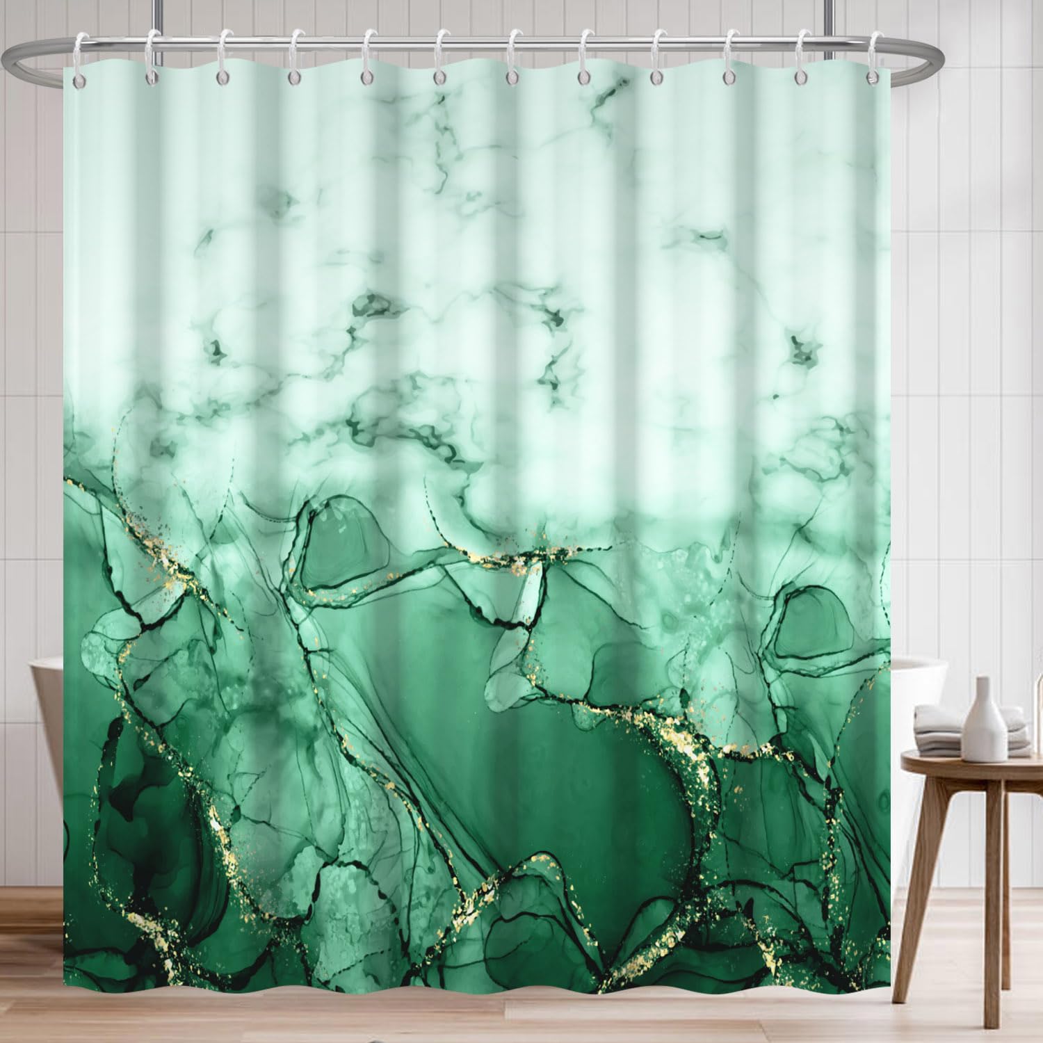 Rideau de douche marbre abstrait en textile haut de gamme