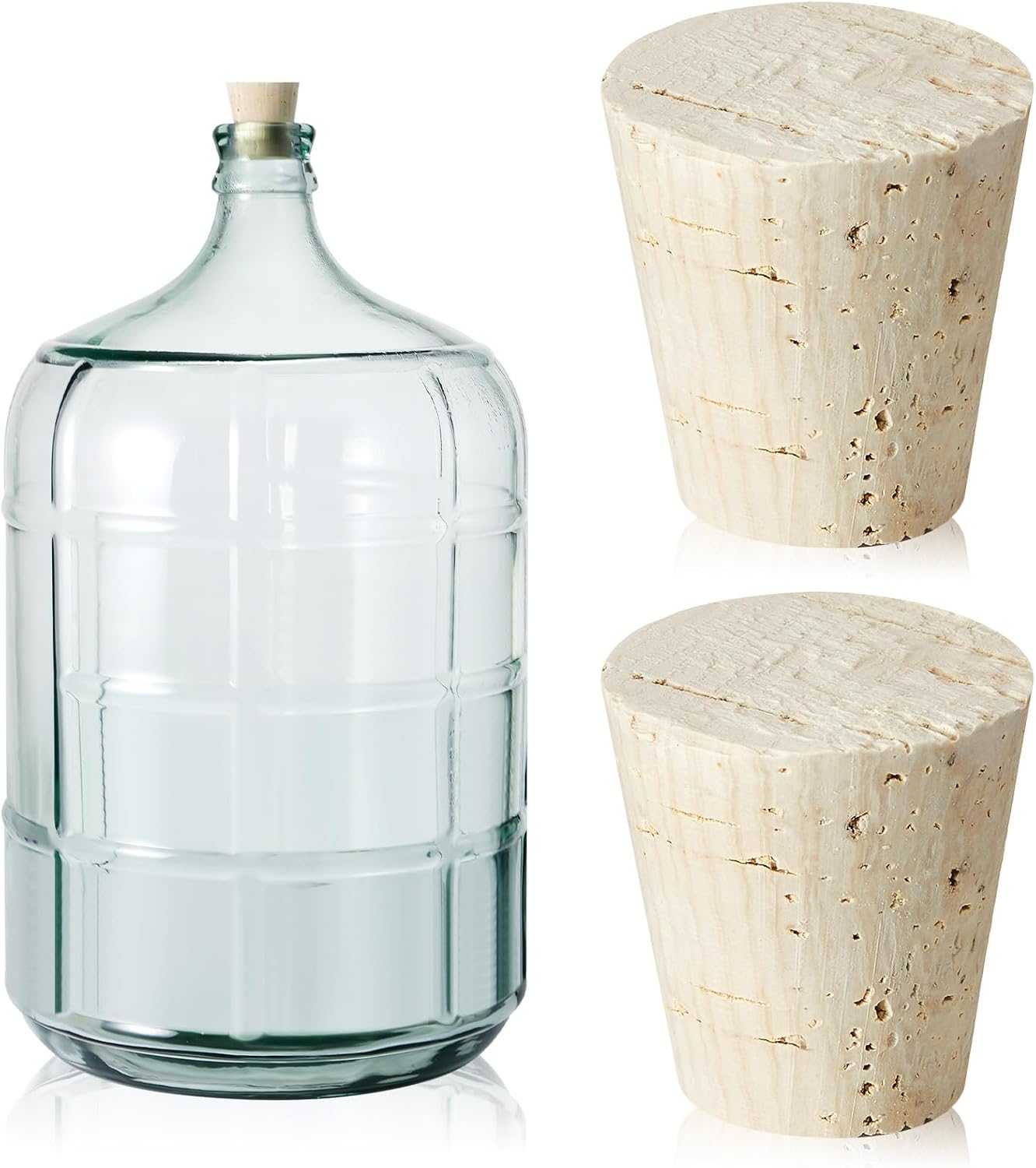 Ziliny 2 Pcs Wood Cork Stopper for 3/5/ 6 Gallon Glass Carboy Jug