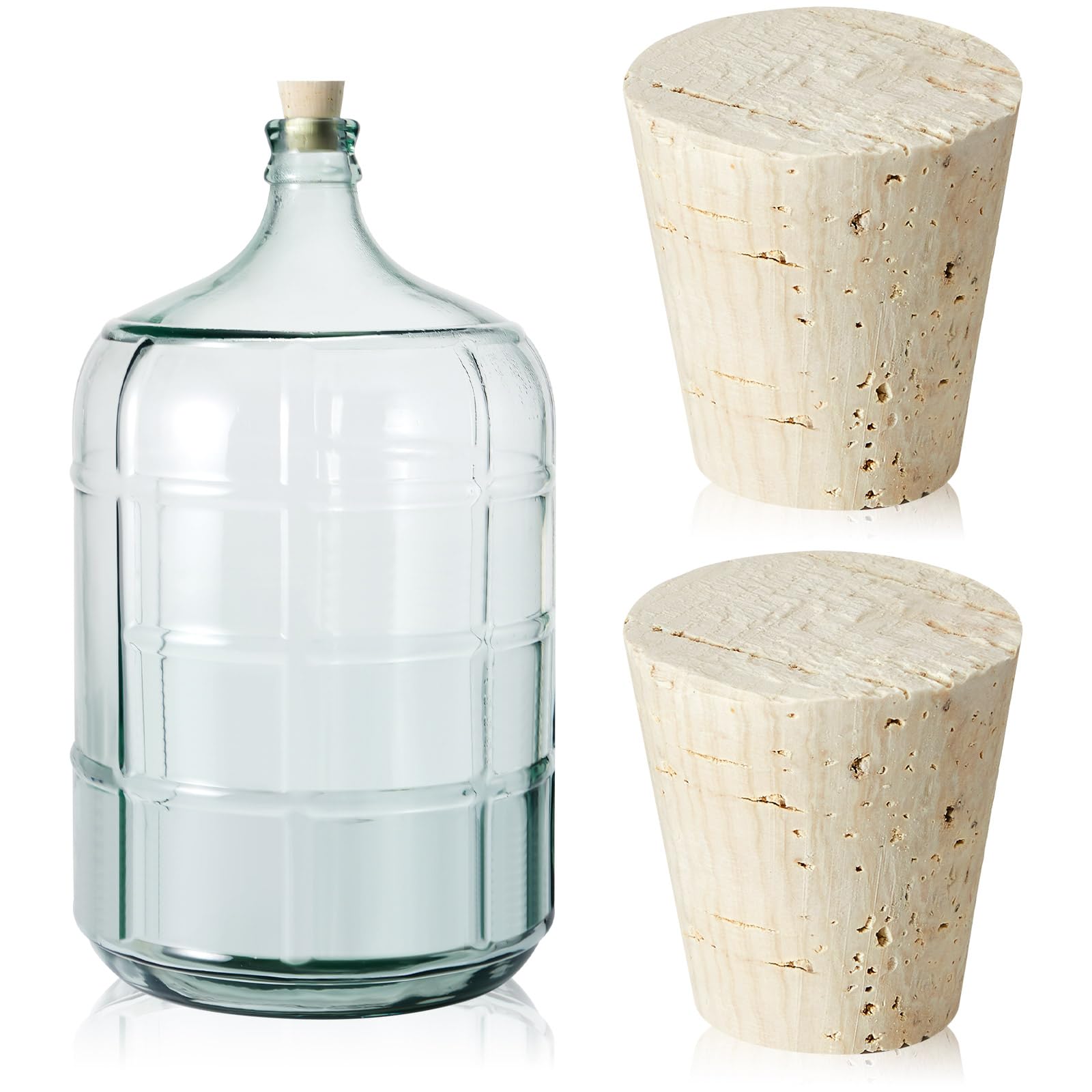 Ziliny 2 Pcs Carboy Cork Stopper Carboy Cap for Most Glass 5 Gallon and a Small Number of 3.5.6 Gallon the Water Jug, Wood Tapered Fermentation Cap Cork Stoppers 1 x 1.5 x 1.6 Inch