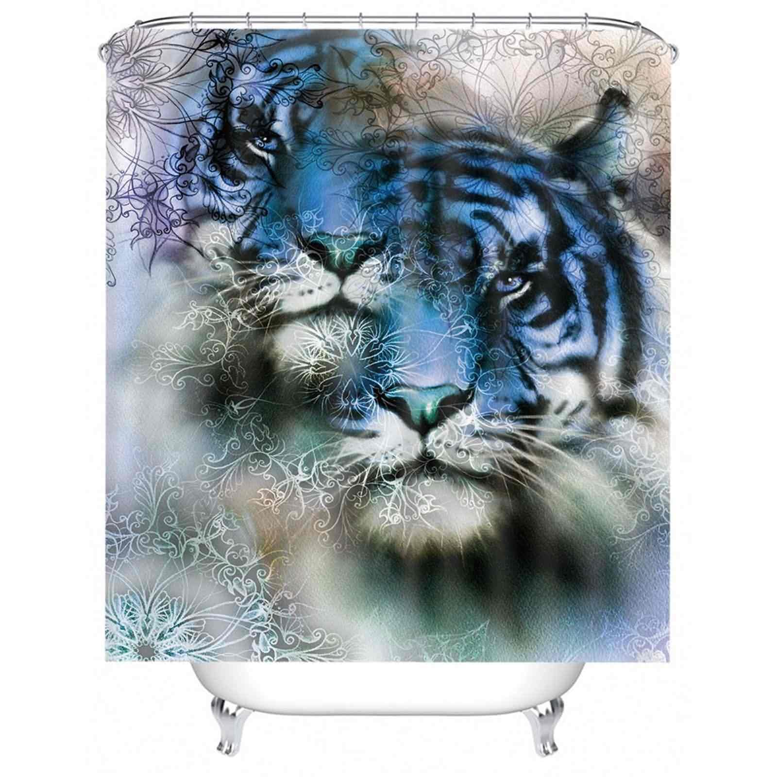 Rideau de douche résistant à motif floral exotique 220x180cm
