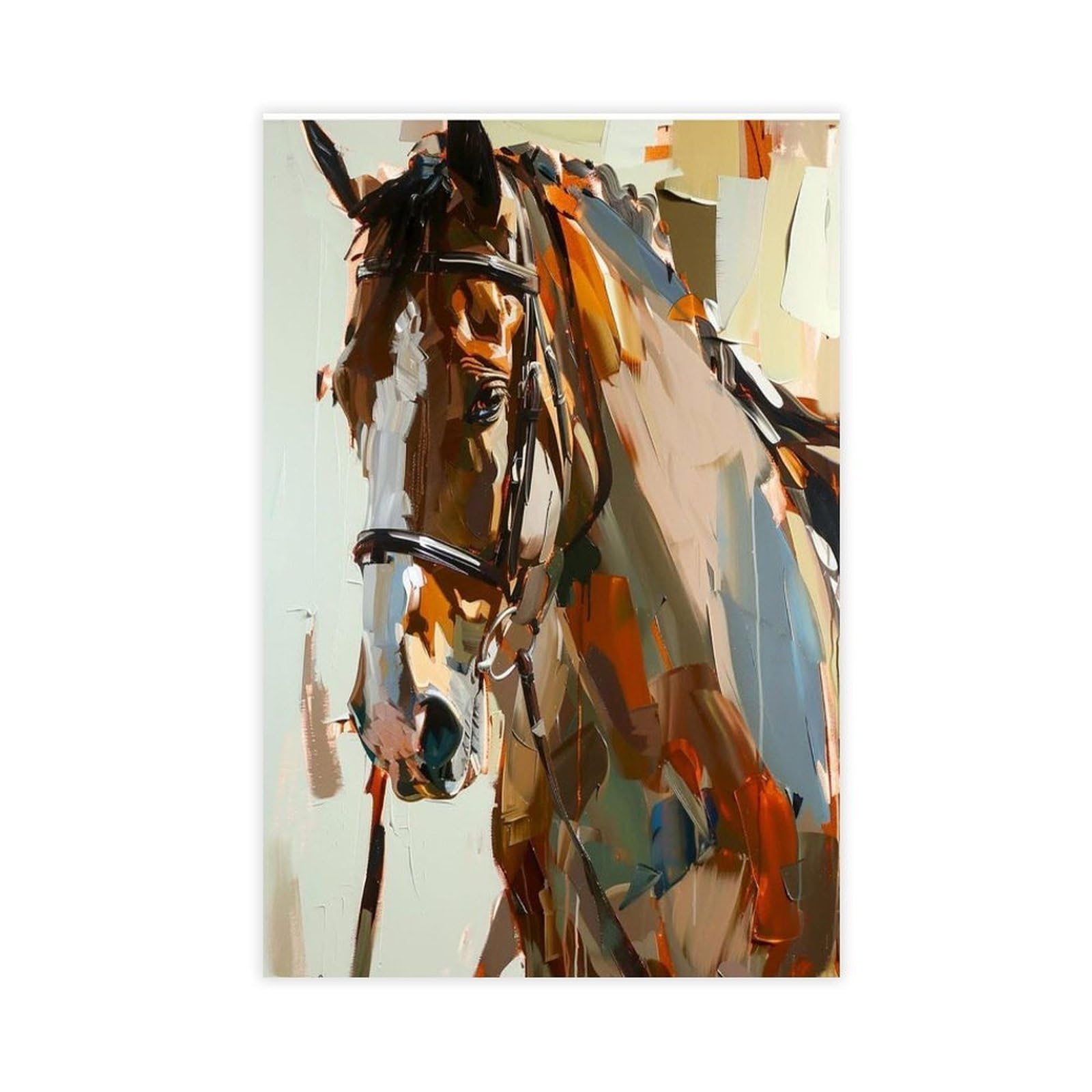 Bareronor Interesting Abstract Horse (5) Canvas Poster Bedroom Decor Landscape Office Room Decor Gift 12" L X 18" W