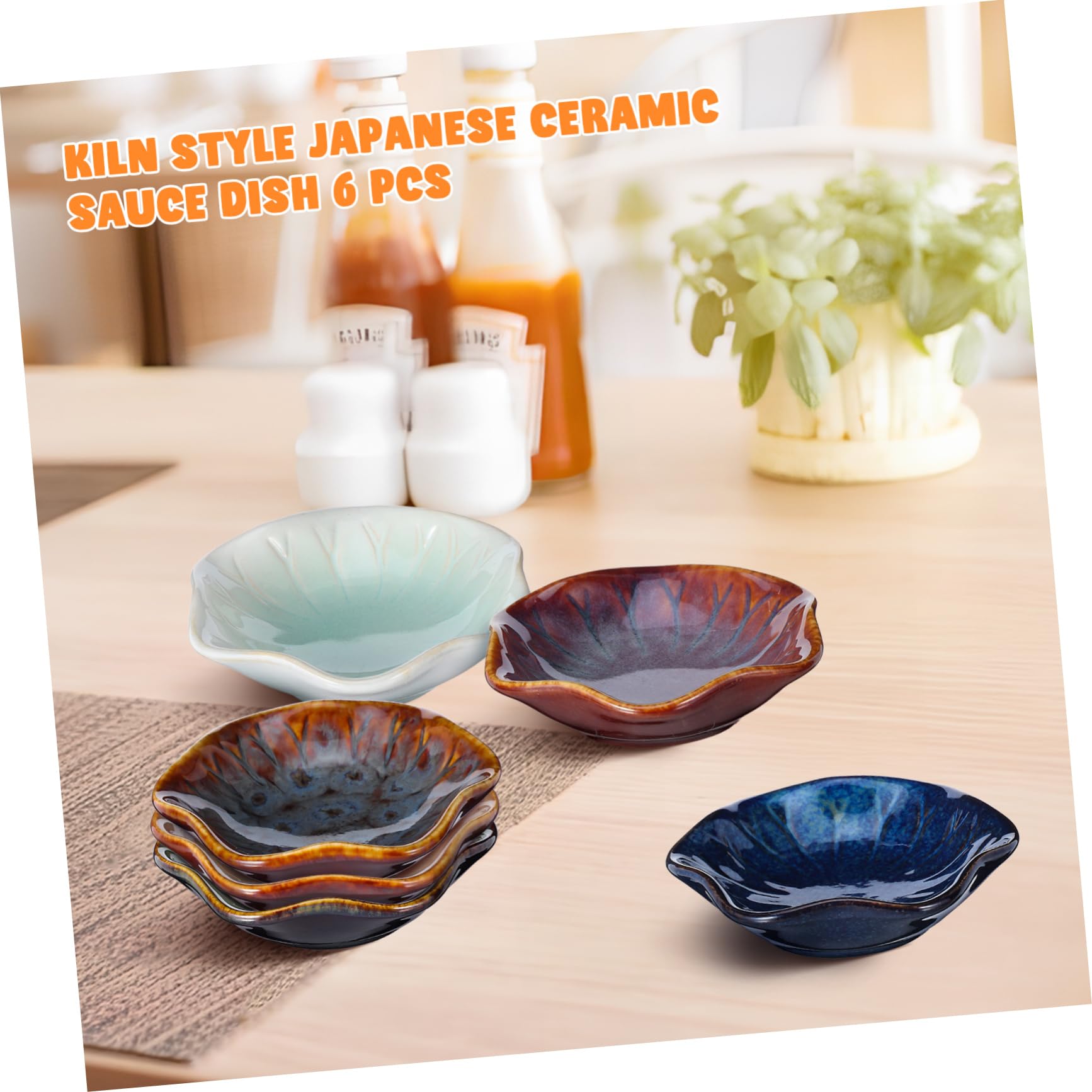 SOIMISS Lot de 6 Petits Bols à Sauce Japonerie en Céramique