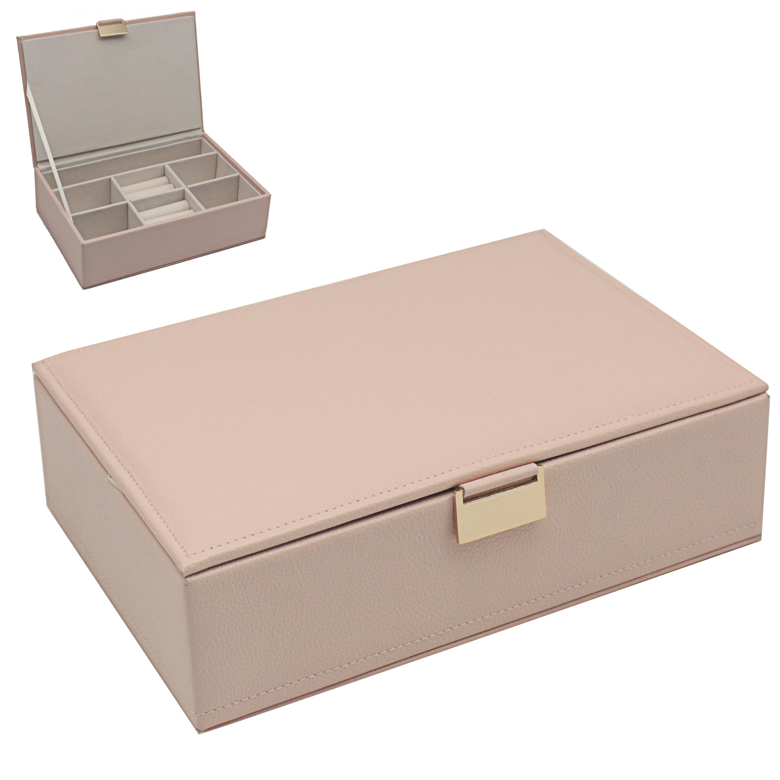 Boîte à bijoux de voyage rose pour ranger vos accessoires en déplacement en sécurité