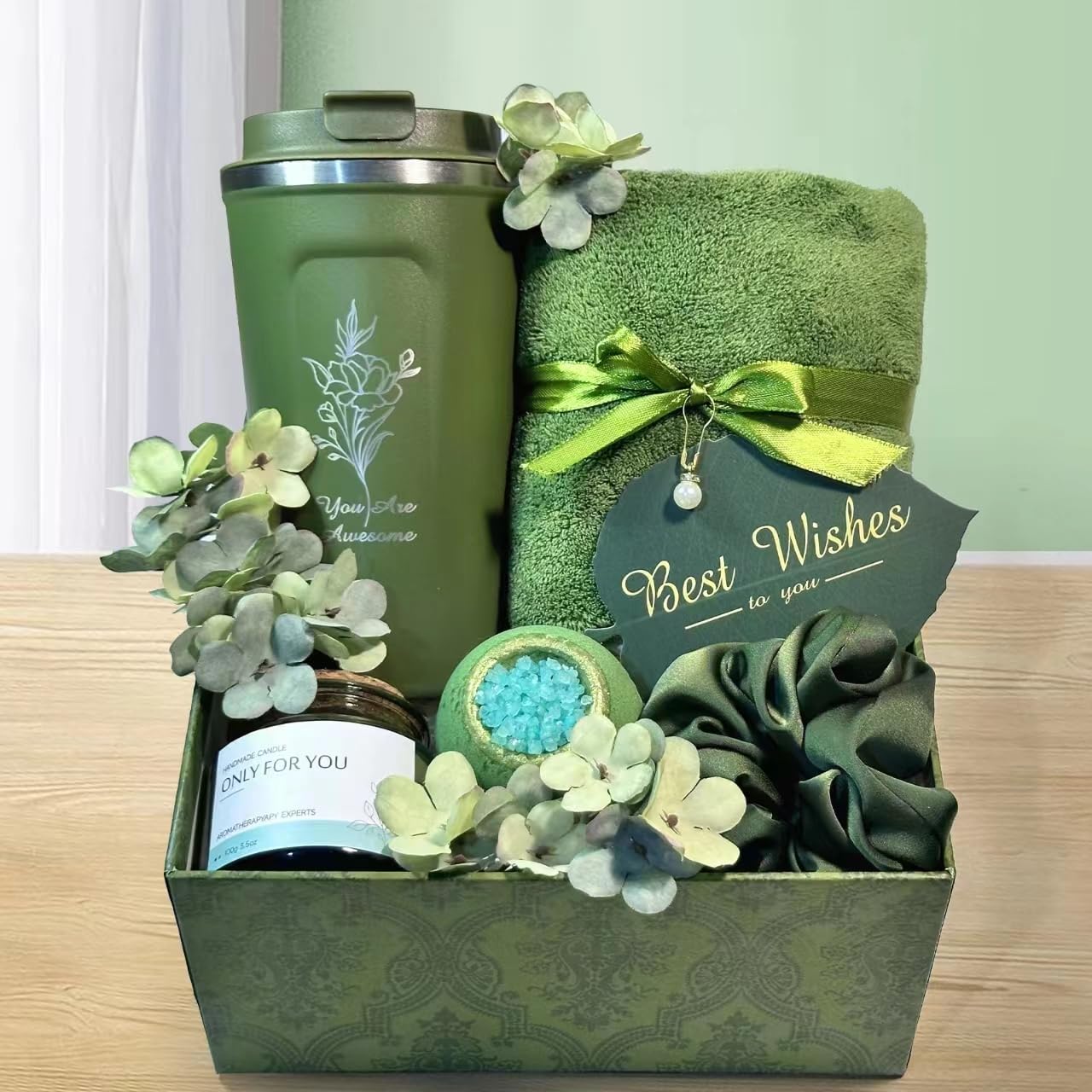 Thank You Gifts for Women - Personalized Spa Gift Basket Set for Mom, Wife, Girlfriend, Sister, Friends, Her - Happy Birthday, Christmas, Valentine's Day, Mother's Day