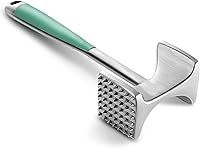 Vista 9 de KITEXPERT Martillo ablandador de carne con mango de agarre cómodo, mazo de doble cara para cocina, resistente para ablandar bistec, carne de res