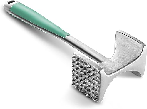 Miniatura 9 de KITEXPERT Martillo ablandador de carne con mango de agarre cómodo, mazo de doble cara para cocina, resistente para ablandar bistec, carne de res