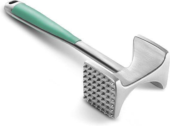 Meat Tenderizer Hammer with Comfortable-Grip Handle, Dual-side Mallet for Kitchen, Heavy Duty Pounder For Tenderizing Steak, Beef and Fish, Mint Green