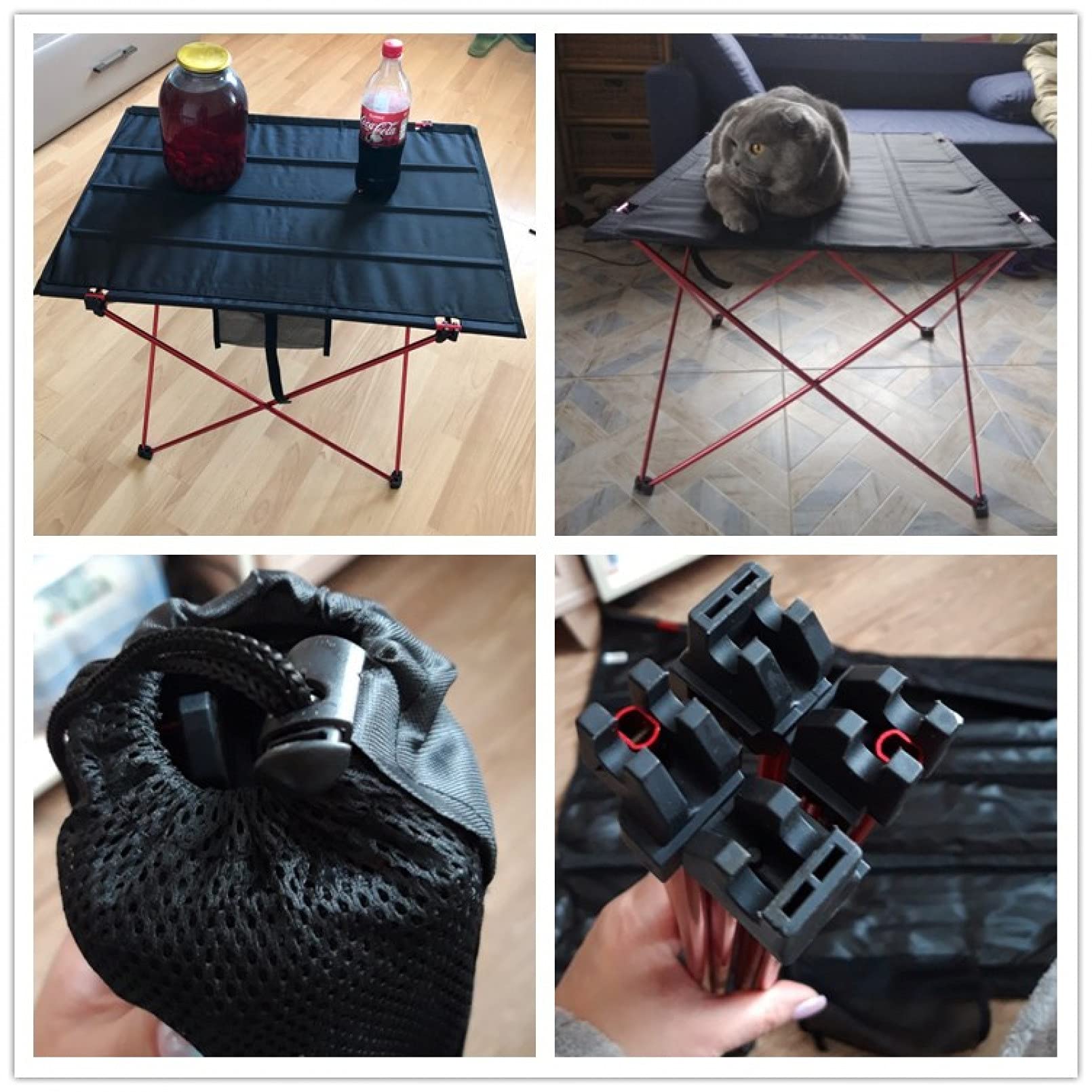 BAJIE Tavolo pieghevole da esterno 75*54 cm Tavolo da pranzo portatile da esterno Scrivania pieghevole da giardino Impermeabile in tessuto Oxford Leggero Tavolo da campeggio Borsa da trasporto inclusa