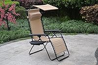 Vista 2 de BTEXPERT Funda ajustable de malla de acero para silla de gravedad cero para exteriores, patio, reclinable, playa, patio, jardín con almohada