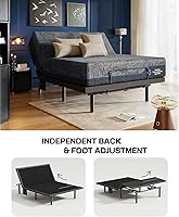 Vista 2 de Marsail Base ajustable NS0 con juego de colchón, marco de cama ajustable Split King + colchón de espuma viscoelástica de gel de enfriamiento de 14