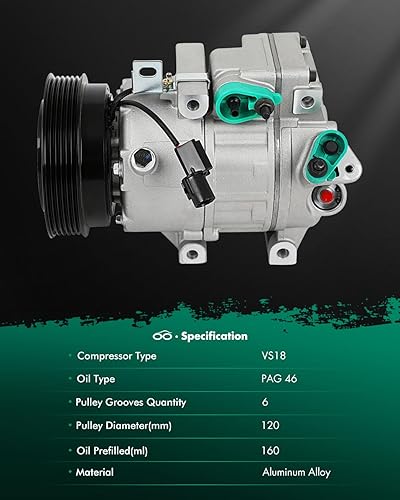 Miniatura 9 de Compresor de CA 10916C apto para Hyundai Azera Santa Fe Sonata 2006-2012 para Kia Magentis Optima SorentoAir Compresor con embrague 977012B250