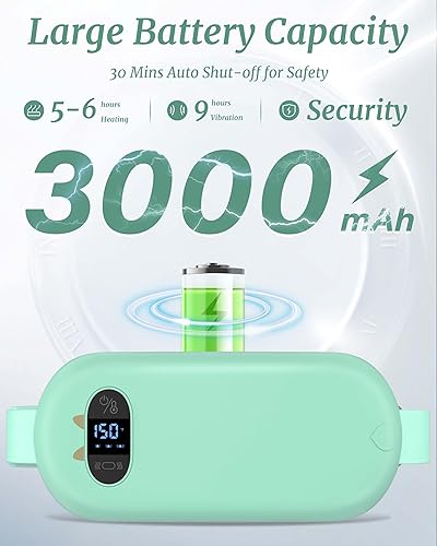 Miniatura 6 de Almohadilla térmica portátil inalámbrica para calambres, almohadilla de calentamiento rápido con masajeador Menstrual USB Almohadilla de calefacción