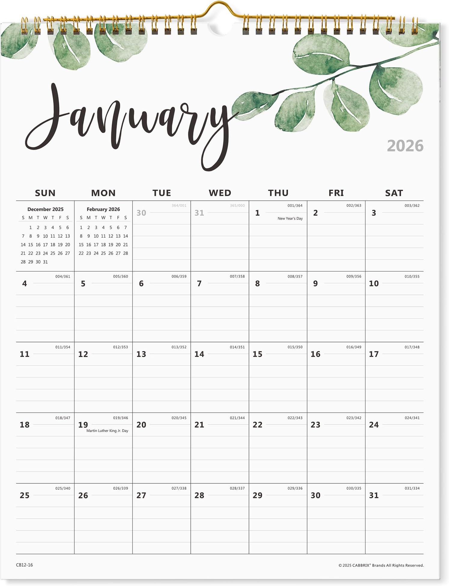 2026 Monthly Wall Calendar, Runs from January 2026 to June 2027,12 x 15 Inches, Twin-Wire Binding, Perfect for Organizing & Planning