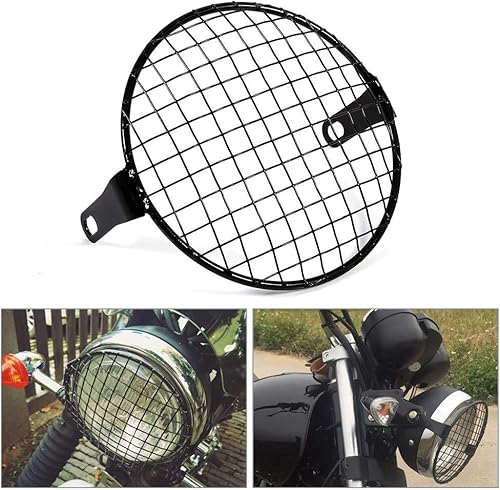 Miniatura 7 de Cubierta para lámpara de faros delanteros, 6.3 in  6.3 pulgadas, retro, cubierta de parrilla para faros delanteros, montaje lateral, para Cafe