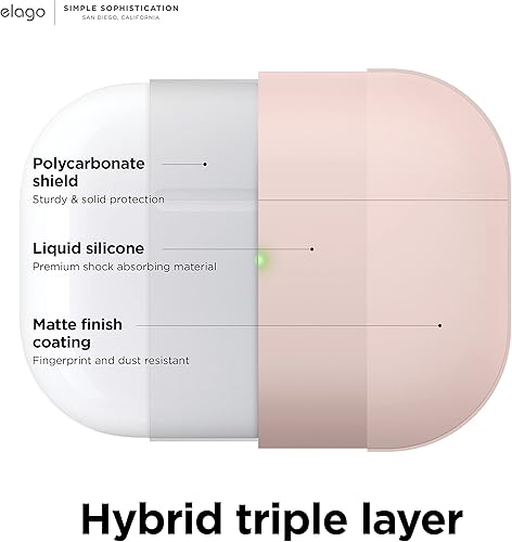 Miniatura 10 de elago Funda híbrida líquida compatible con AirPods Pro 2 con cordón compatible con AirPods Pro de 2 generación protección de triple capa resistente