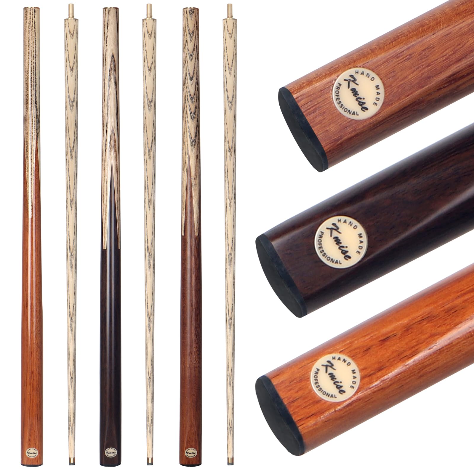 Kmise Pool Cue Stick, 57-inch Cue Sticks with 9.5mm Pro Tips, Splicing Process, Handmade from Premium Wood, Pool Sticks for Adults, for Men and Women, Bar Home Taple Sports