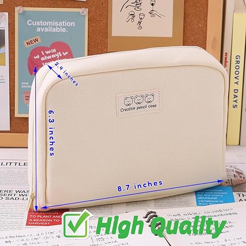 Miniatura 7 de Estuche para lápices, bonito estuche kawaii de gran capacidad con cremallera estética, organizador para oficina, espacio de trabajo, accesorios de