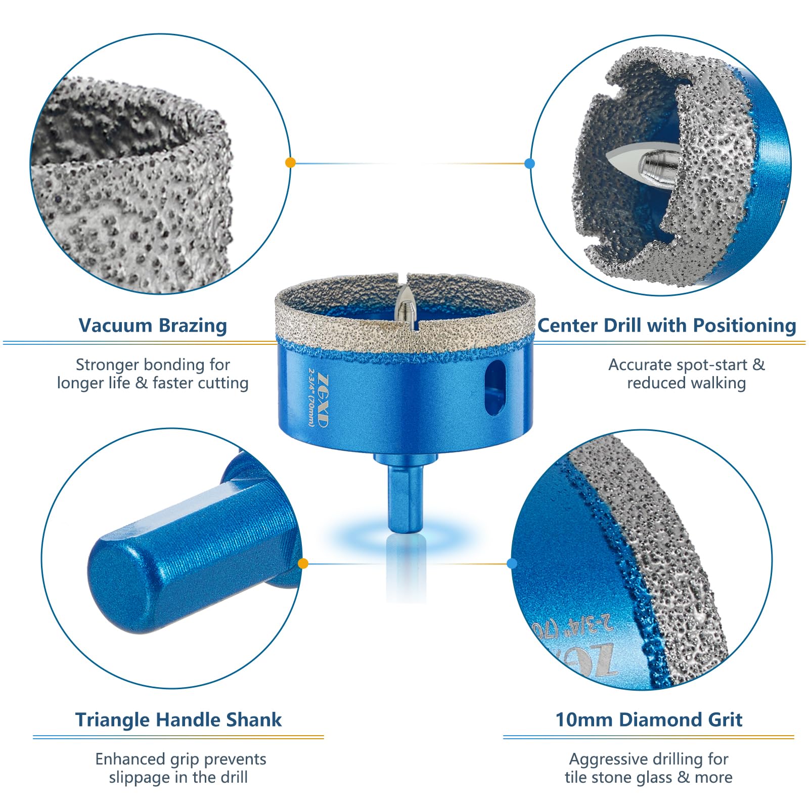 Diamond Hole Saw Bits - Tile, Glass & Stone -3
