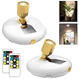 Led Spotlight Battery Powered,Wireless Picture Lighting for Painting Art Display on Wall with Remote, Indoor Uplight for Tree Plants, Dimmable Puck Accent Light for Painting Frame Portrait Gallery