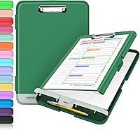 Vista 22 de Sooez - Sujetapapeles de documentos clínicos con almacenamiento, sujetapapeles de plástico resistente, de alta capacidad, con soporte para bolígrafo