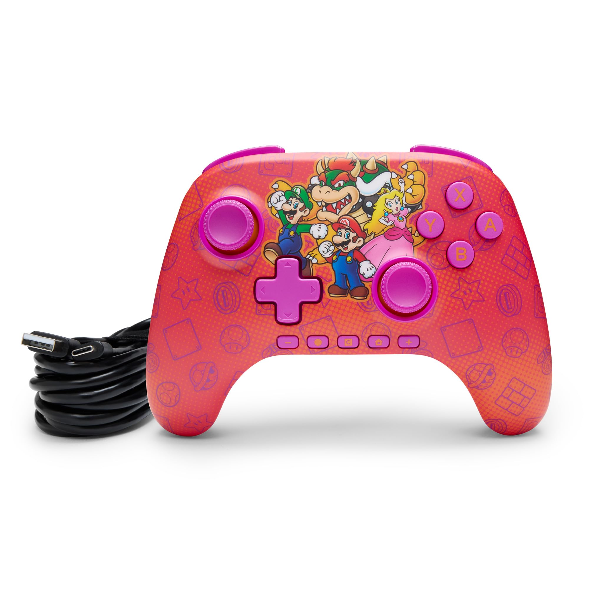 Bezprzewodowy kontroler PowerA Advantage do Nintendo Switch 2 – Mario i przyjaciele, oficjalna licencja, efekt Halla, mapowalne przyciski, kontroler Pro, przycisk C, sterowanie ruchem, ergonomiczny