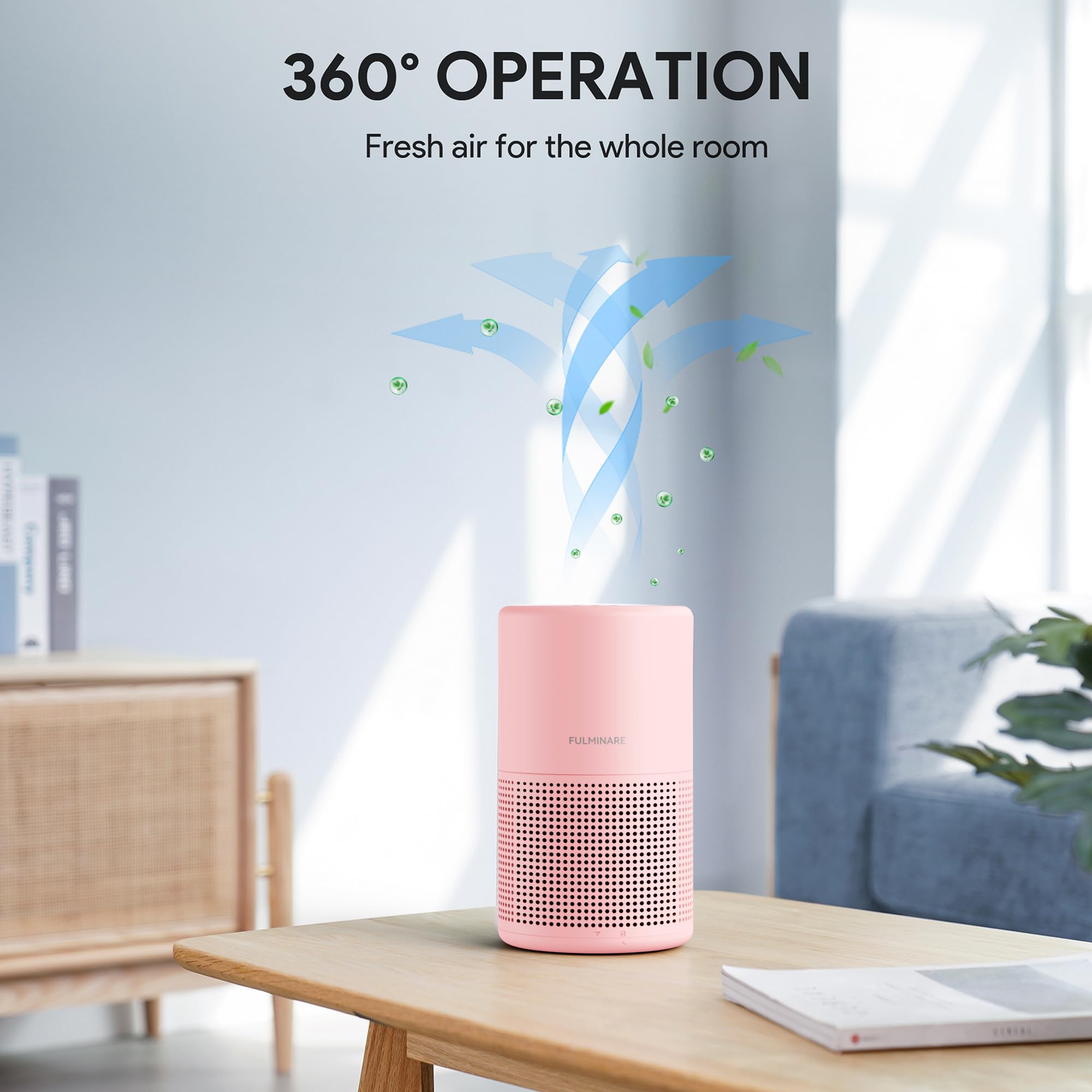 Air Purifiers for Bedroom, FULMINARE H13 True HEPA Filter (Pink) view 4