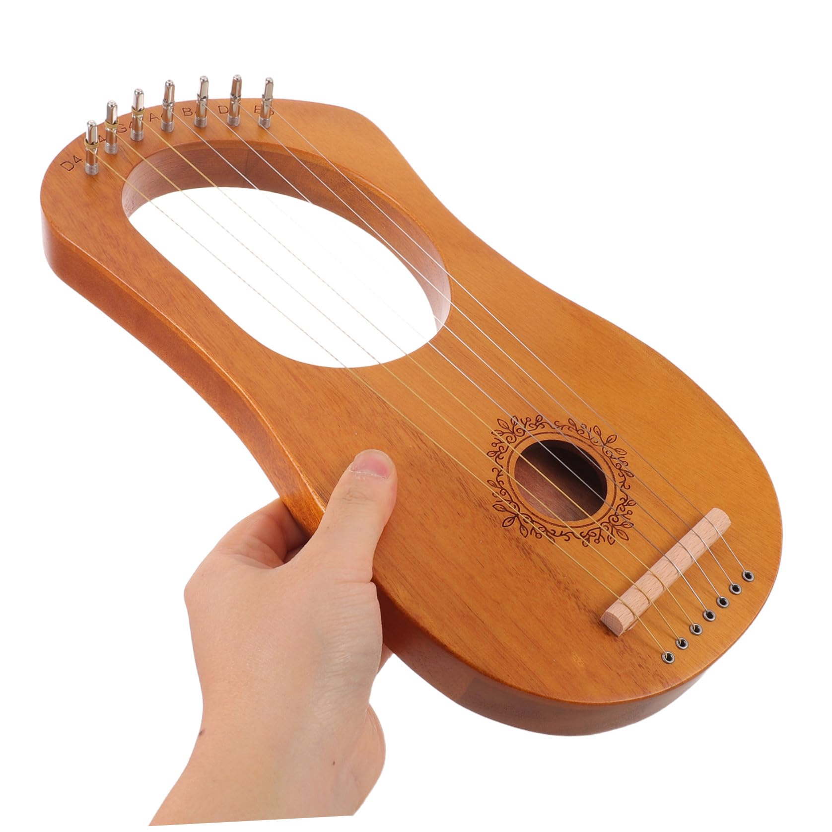 iplusmile Piccola Lira a 7 Corde in Legno con Struttura a Cassa Acustica a Farfalla, Design Leggero e Adatto a Principianti per Educazione Musicale Precoce e Riunioni Familiari