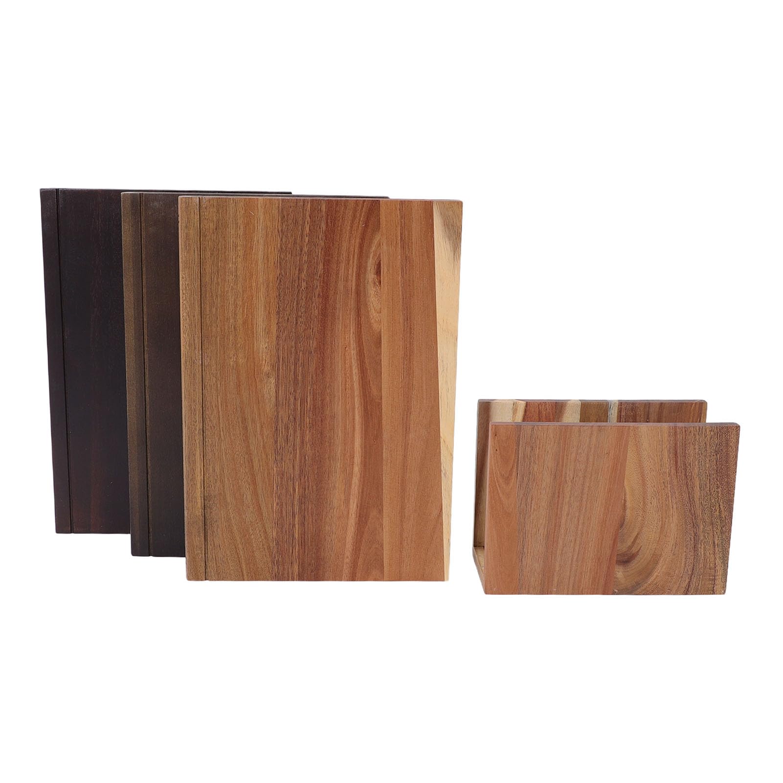 ANGGREK Set de Tablas de Cortar con Forma de Libro, Juego de Tablas de Cocina de Madera Maciza con 3 Tamaños y Soporte, for Pan Frutas Verduras y Presentación de Embutidos