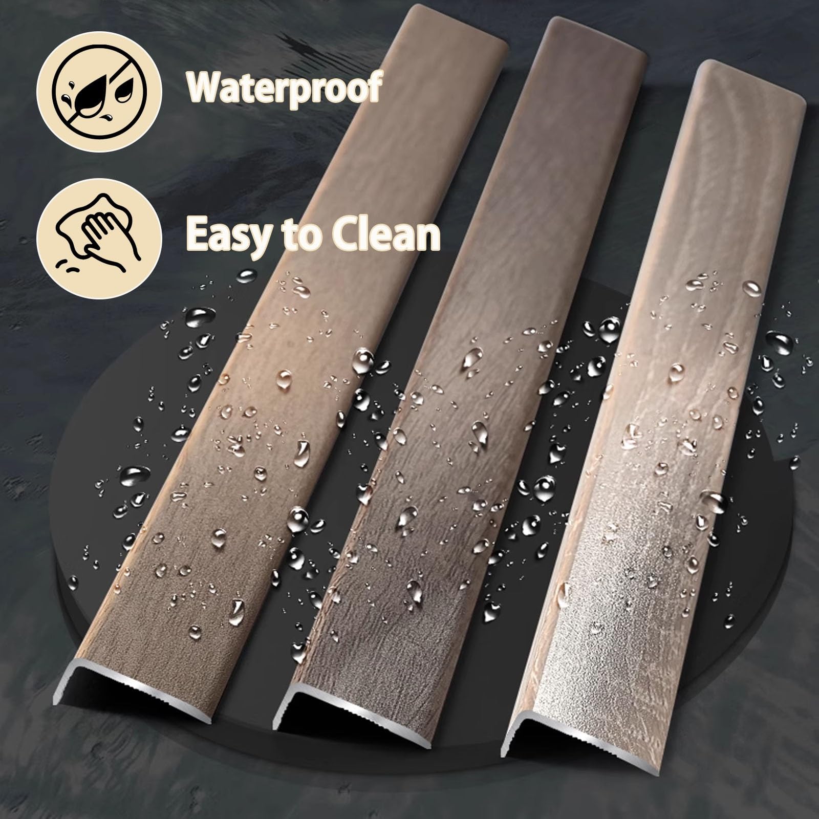 Listwy krawędziowe do podłóg, stop aluminium, kąt prosty, wykończenie w kształcie litery L, do schodów laminowanych z twardego drewna, trwała ochrona, długość 60150 cm, jasny dąb, szer. 25 mm x wys