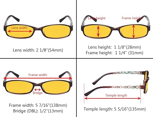 Miniatura 9 de Eyekepper Paquete de 3 lentes de bloqueo de luz azul transparentes para lectores de computadora con tinte naranja +0.00