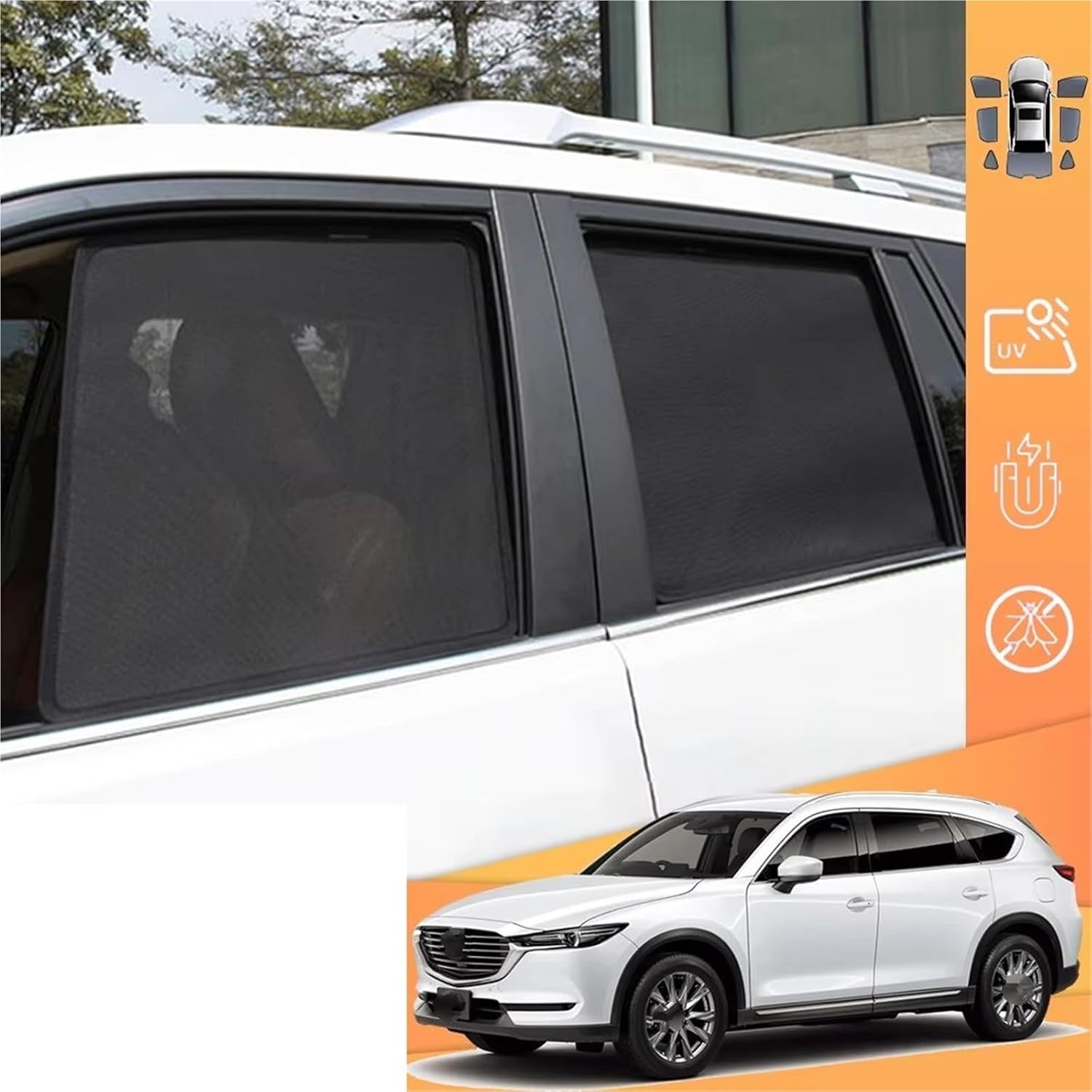 サンシェード マツダ CX-8 CX8 KG 2017-2024 マグネット式カー サンシェード マツダ CX-8 CX8 KG 2017-2024 マグネット式カー