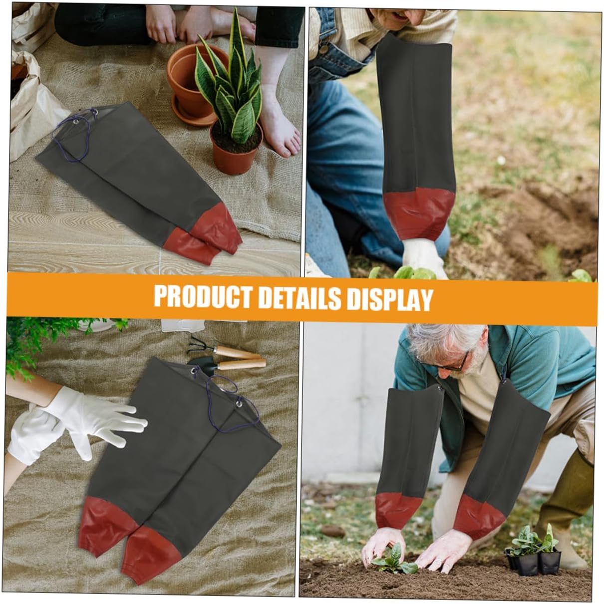 2 Pairs Long Rubber Gloves Elbow Work Sleeves Arm Oversleeves for Kitchen Laundry Household Tasks Rubber Protective Covers