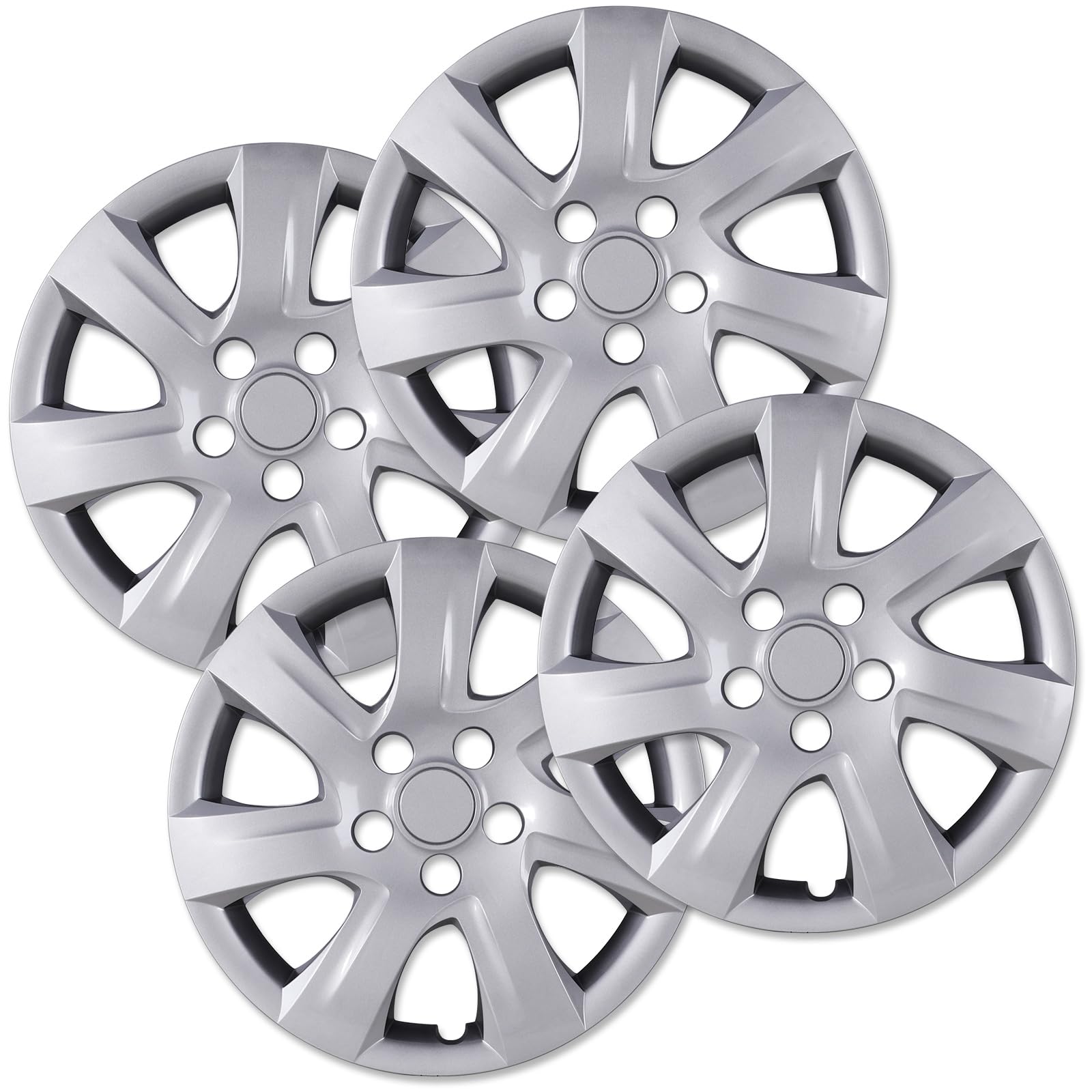 AUTOFREE 16 Inch Silver Lacquer Hubcaps for 2007-2011 Toyota Camry and Hybrid with Steel Wheels, Set of 4 PP Material Wheel Rim Cover, Snap-On Design Hub Caps - 16” Silver Lacquer 4-Pack