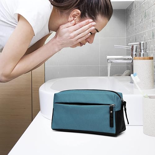 Miniatura 43 de BuyAgain Neceser de aseo personal, neceser de viaje, bolsa de baño, impermeable, kit de maquillaje cosmético para hombres o mujeres, Azul, Bolsa