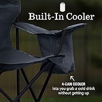 Vista 4 de Coleman Portable Camping Chair with 4-Can Cooler, Cushioned Seat & Back with Side Pockets & Cup Holder, Carry Bag Included, Great for Camping