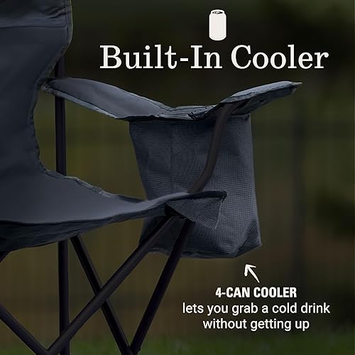 Miniatura 4 de Coleman Portable Camping Chair with 4-Can Cooler, Cushioned Seat & Back with Side Pockets & Cup Holder, Carry Bag Included, Great for Camping