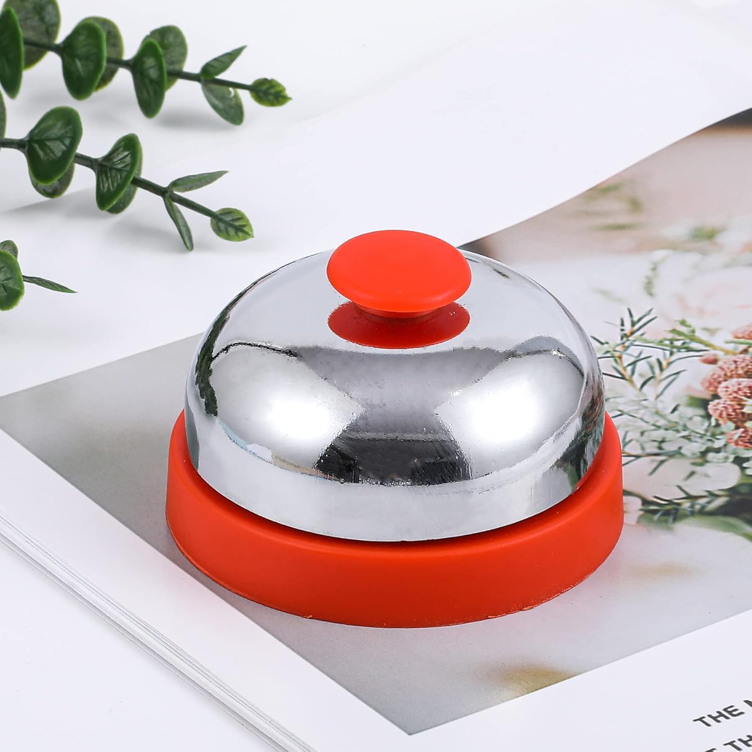Metal Call Bells, Service Bell,Diameter 2.8 Inch,Desk Bell, No-Slip Red Plastic Base,for Hotels,Restaurants,Reception Areas, Hospitals : Office Products
