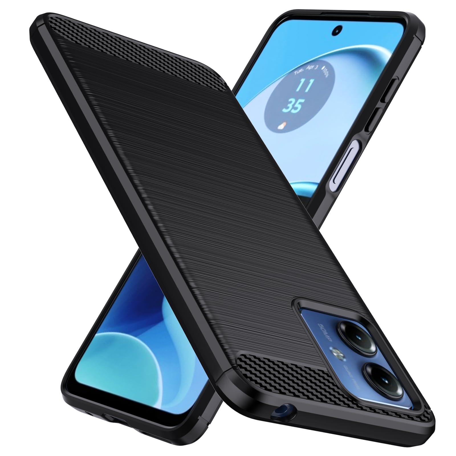 Natbok Designed for Moto G14 Case,Flexible TPU [Brushed Texture] [Anti-Slip] Shockproof Military Protection Bumper Phone Case,Slim Case Cover for Moto