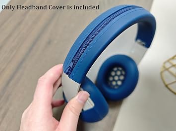 Adhiper Silicone Sweat Headband Cover for Beats Studio Pro & Studio 3 Headphones, Silicone Cover Headphone Cover Accessories for Beats Studio Pro, Studio 3 Headband Washable Sweatproof - Blue
