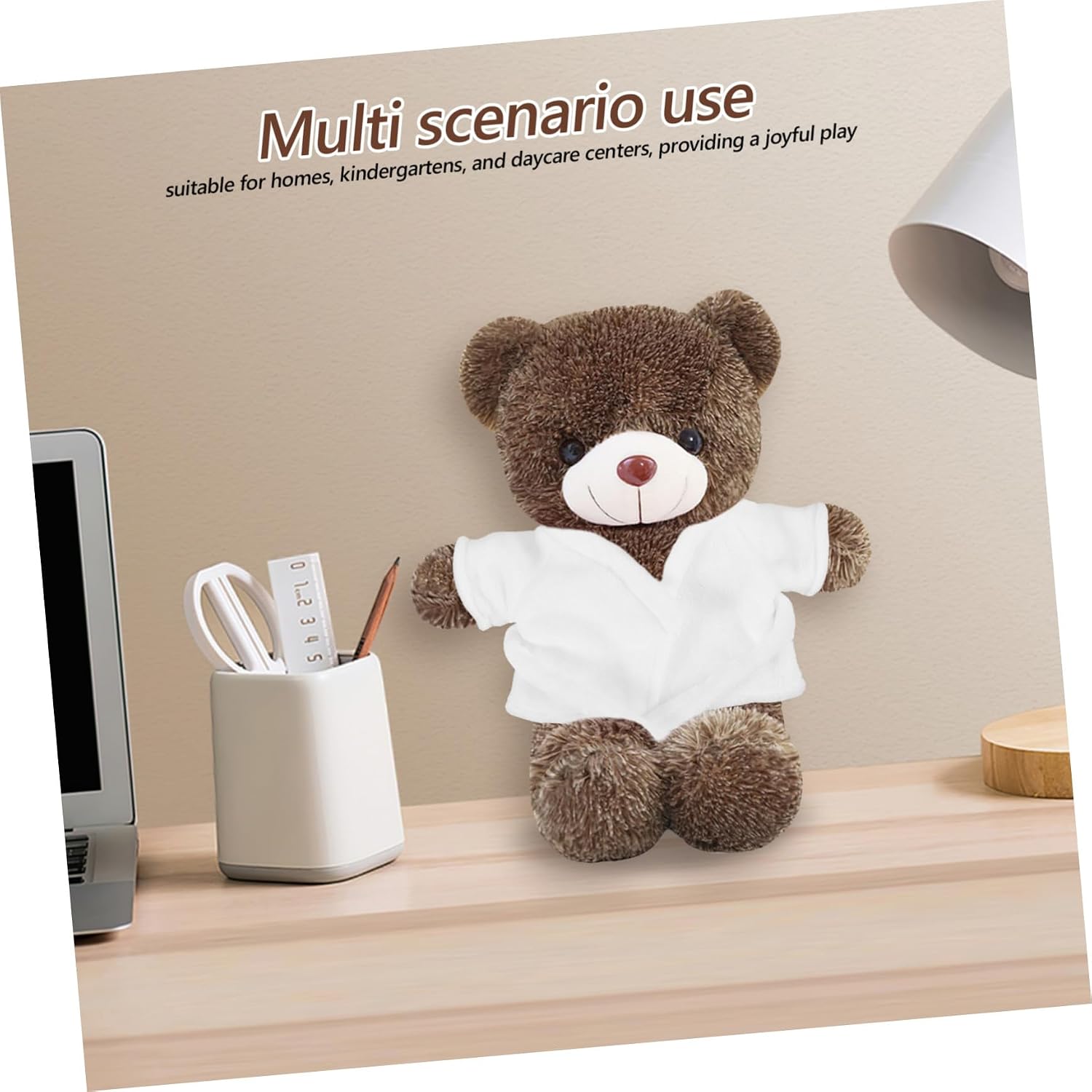 Soft Plush Doll Bathrobe for Mini Stuffed Bears Doll Bath Accessory Cozy Cloth Material Robe and Bathtub Play and Comfortable Clothes Set